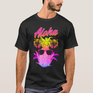 Camiseta Aloha Pineapple Gafas de sol Hawaii Beach Summer V
