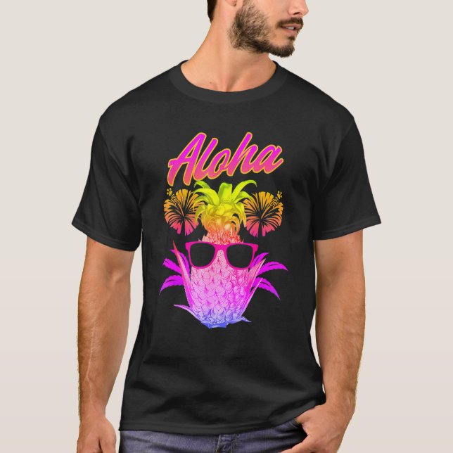 Camiseta Aloha Pineapple Gafas de sol Hawaii Beach Summer V (Anverso)