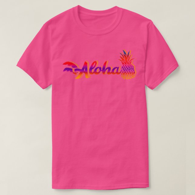 Camiseta Aloha Pineapple Hawaii Tropical Beach Summer Islan (Diseño del anverso)