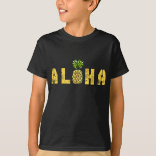 Camiseta Aloha Pineapple Hawaii Vintage Tropical Fruto Summ