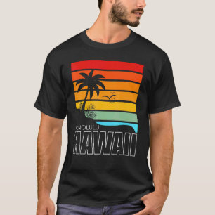 Camiseta Aloha Playa Hawaiana Palmeras Verano Retro Honol