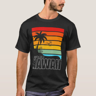 Camiseta Aloha Playa Hawaiana Palmeras Verano Retro Honol