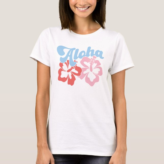 Camiseta Aloha Retro Hibiscus (Anverso)