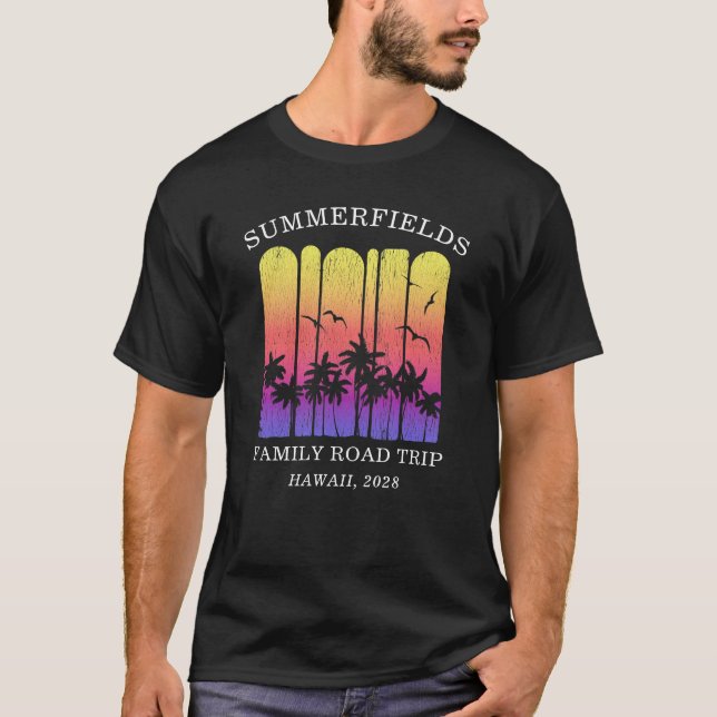 Camiseta Aloha Retro Tropical Viaje por Carretera Coincidie (Anverso)