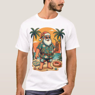 Camiseta Aloha Santa Claus Navidad Bebida Hawaiana Tiki_1