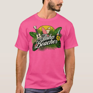 Camiseta Aloha se acerca al flujo de plantas tropicales haw