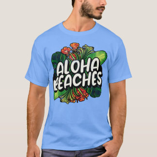 Camiseta Aloha se acerca al flujo de plantas tropicales haw