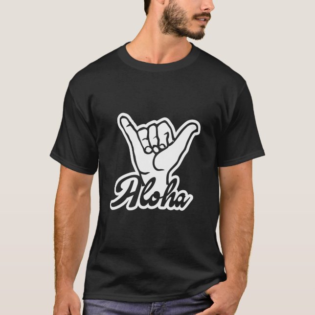 Camiseta Aloha Shaka Hand, Hang Loose sign (Anverso)