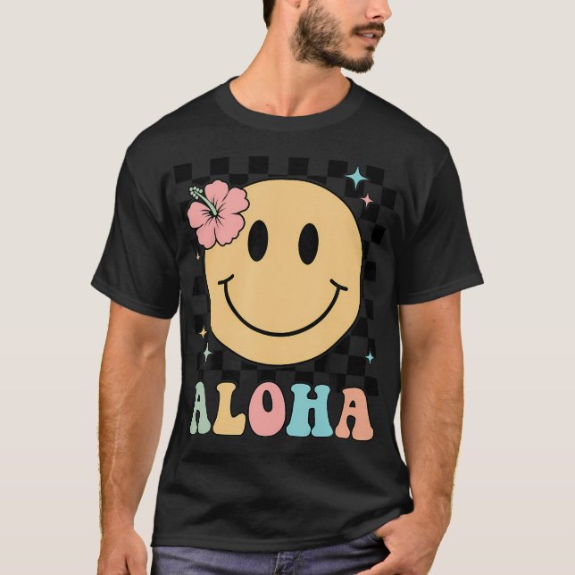 Camiseta Aloha Shirt Happy Face Vacations Hombres Mujeres N (Anverso)