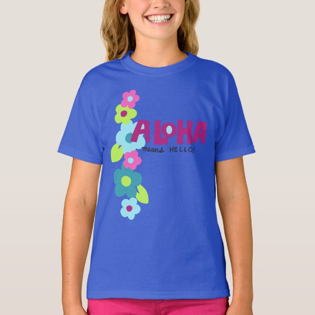 Camiseta Aloha significa Hola Floral hawaiana (Anverso)