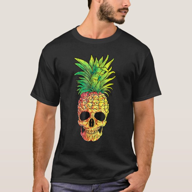 Camiseta Aloha Skull Pineapple Bebe Gótico Hawaii (Anverso)