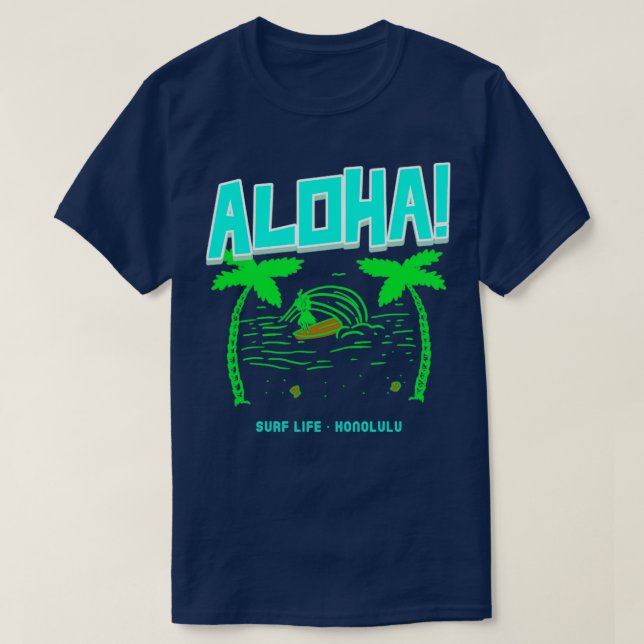 Camiseta Aloha Surf Life Honolulu (Diseño del anverso)