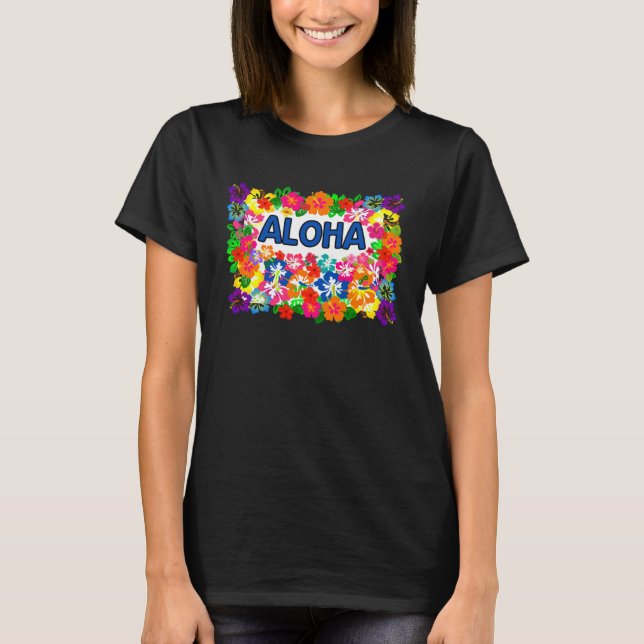 Camiseta ALOHA Tiki Party Hawaiian  Luau Party Tropical Flo (Anverso)