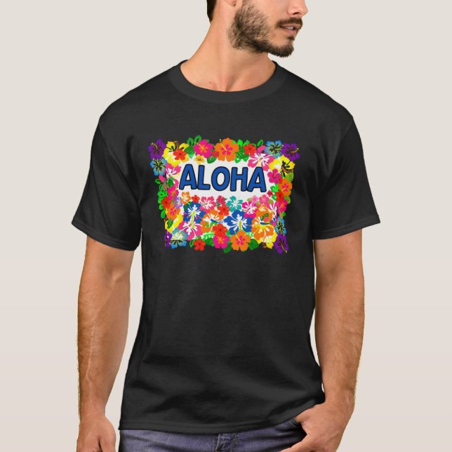 Camiseta ALOHA Tiki Party Hawaiian  Luau Party Tropical Flo (Anverso)