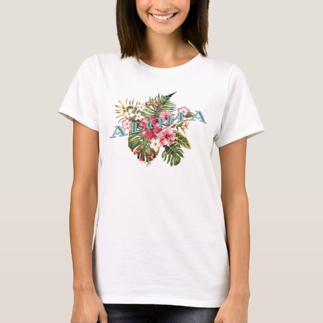 Camiseta Aloha Tropical Floral (Anverso)