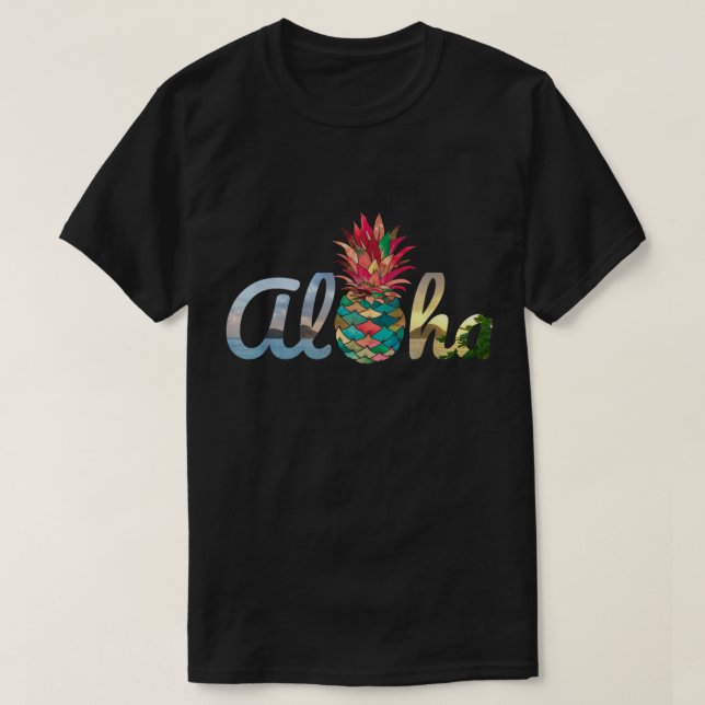 Camiseta Aloha Tropical Pineapple Beach Design (Diseño del anverso)