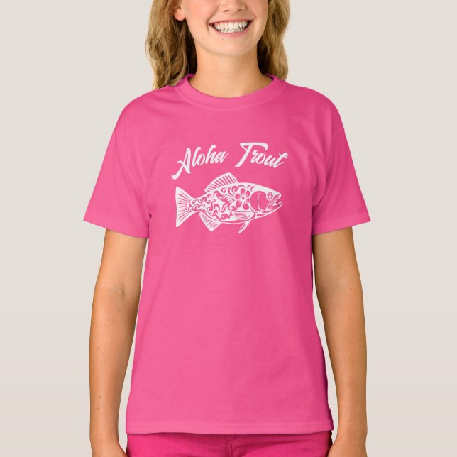 Camiseta Aloha Trout-Hawaii Estilo pescador (Anverso)