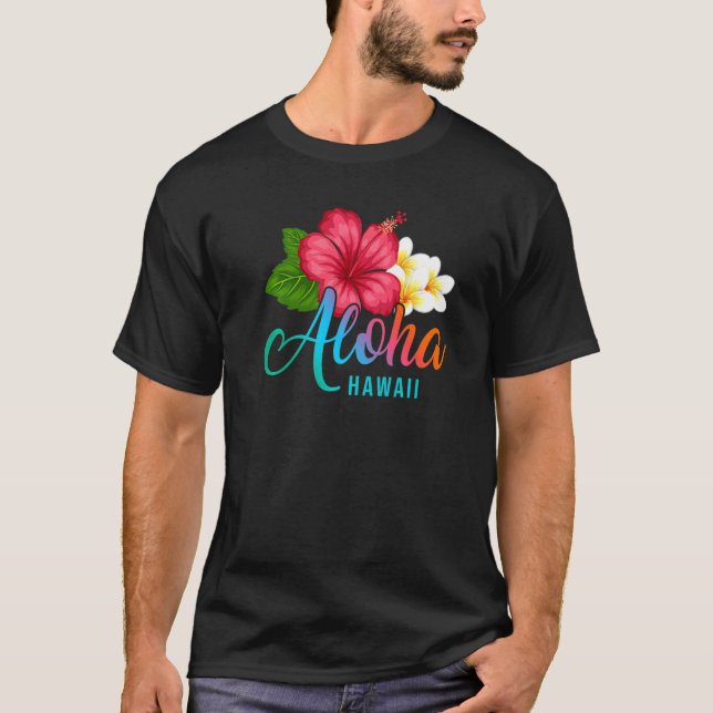 Camiseta Aloha Vacation Con Hibiscus Flo Tropical Hawaiano (Anverso)
