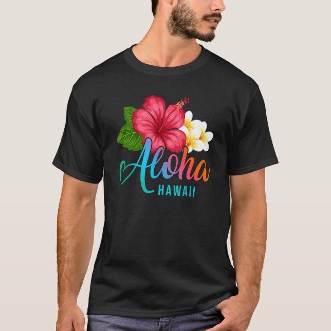 Camiseta Aloha Vacation Con Hibiscus Flo Tropical Hawaiano (Anverso)
