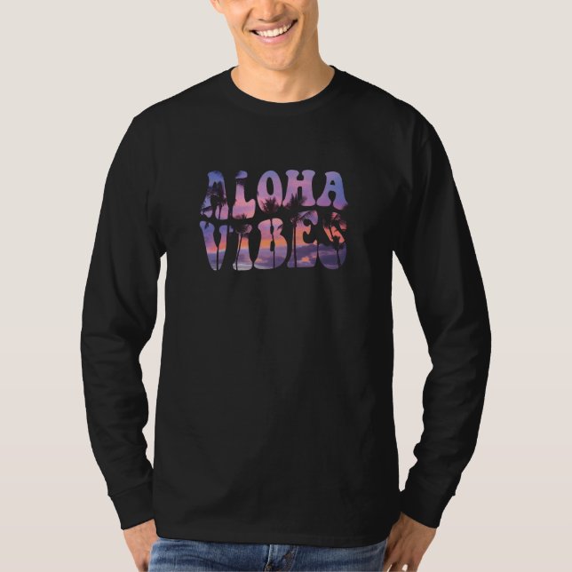 Camiseta Aloha Vibes Hawaii Isla Hawái Playa Retro 80 (Anverso)
