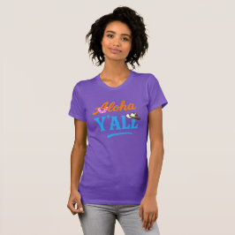 Camiseta Aloha Y'all Hawaii Texas Funny Purple Graphic
