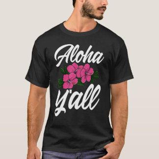Camiseta Aloha You All Hawaii   Men Flower Aloha Party Love