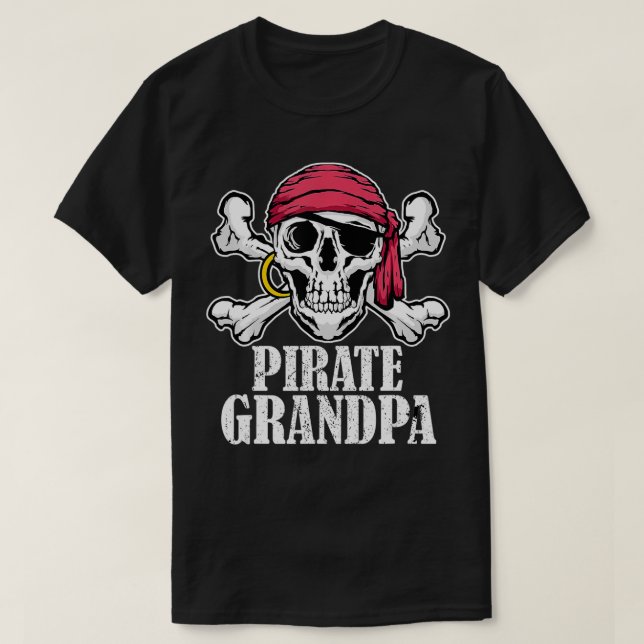Camiseta Alojamiento del cumpleaños del pirata Jolly Roger  (Diseño del anverso)