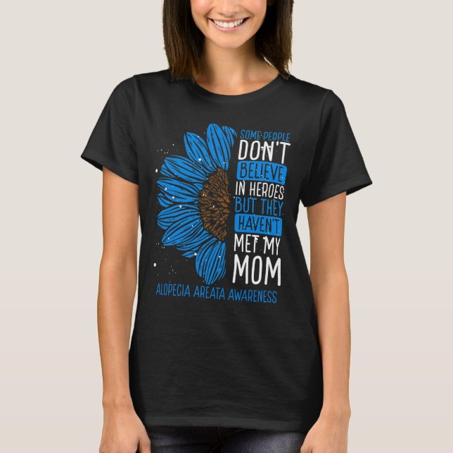 Camiseta Alopecia Areata Awareness Ribbon Mom Warrior (Anverso)