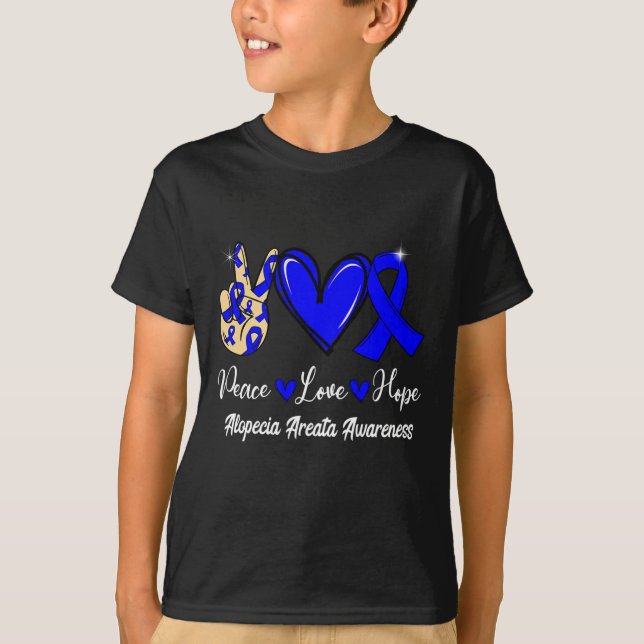 Camiseta Alopecia Areata Conciencia Paz Amor Esperanza Rib  (Anverso)