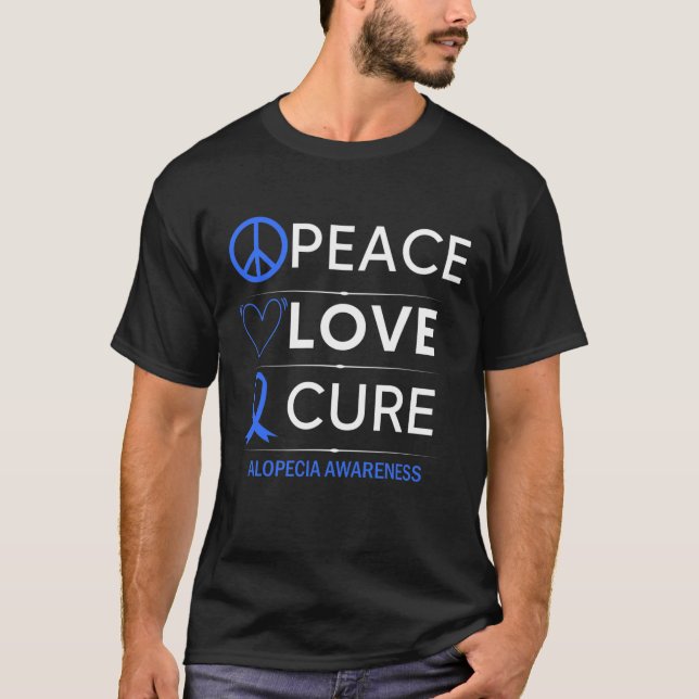 Camiseta Alopecia Areata Conciencia Paz Cure Hair Los (Anverso)