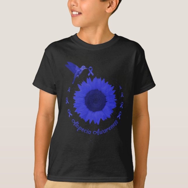 Camiseta Alopecia Conciencia Cinta azul oscura Pérdida de p (Anverso)