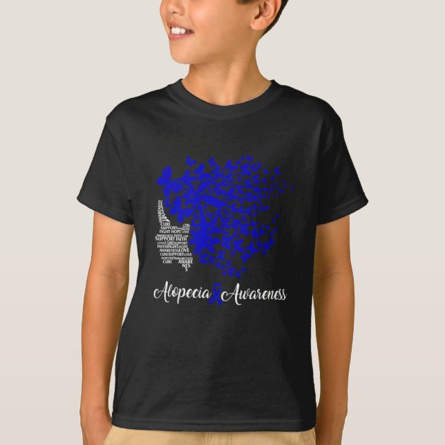 Camiseta Alopecia Conciencia Cinta azul Pérdida de cabello  (Anverso)