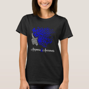 Camiseta Alopecia Conciencia Cinta azul Pérdida de cabello 