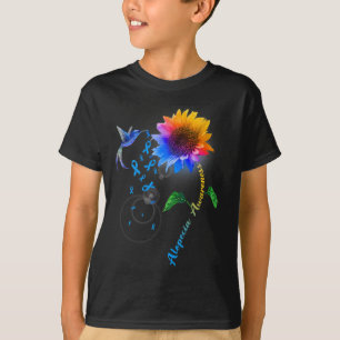 Camiseta Alopecia Conciencia Colibrí Azul Girasol