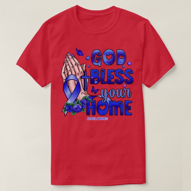 Camiseta Alopecia Conciencia dios bendice fe esperanza (Diseño del anverso)