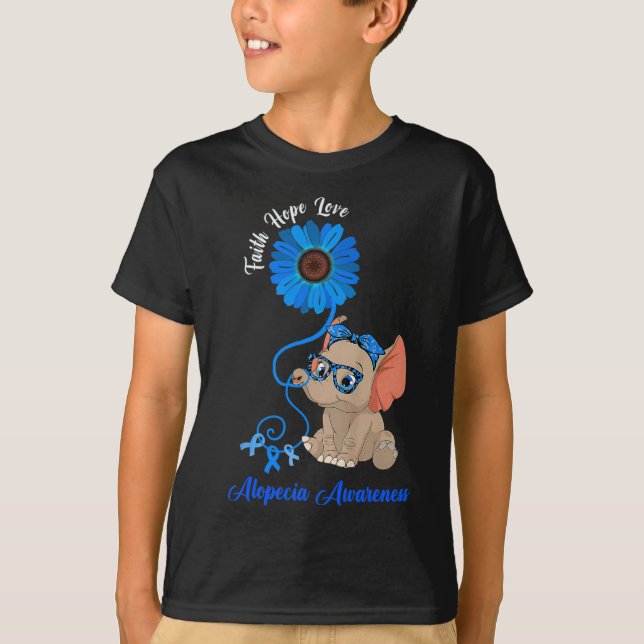 Camiseta Alopecia Conciencia Elephant Faith Hope Love Sunfl (Anverso)