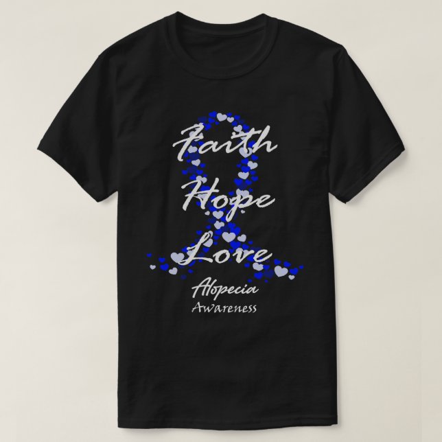 Camiseta Alopecia Conciencia Fe Esperanza Amor Esperanza Po (Diseño del anverso)