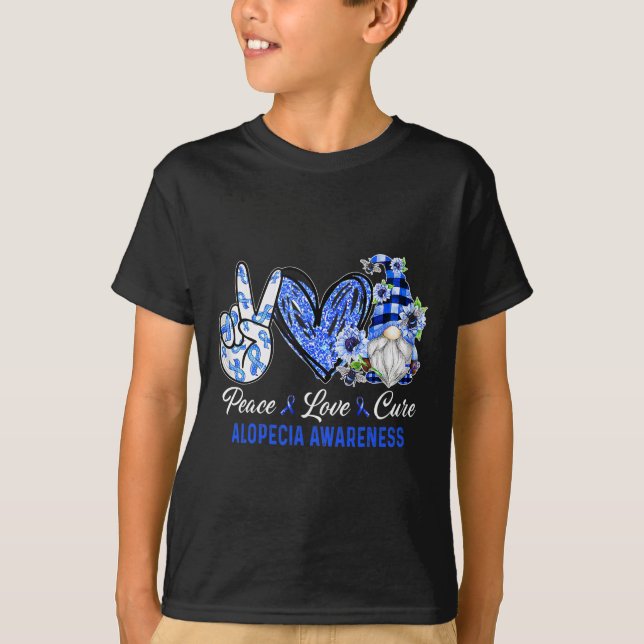 Camiseta Alopecia Conciencia Paz Cure Gnome (Anverso)