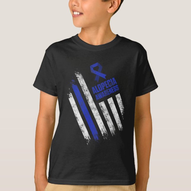 Camiseta Alopecia Conciencia Pérdida de pelo Guerrero Tackl (Anverso)