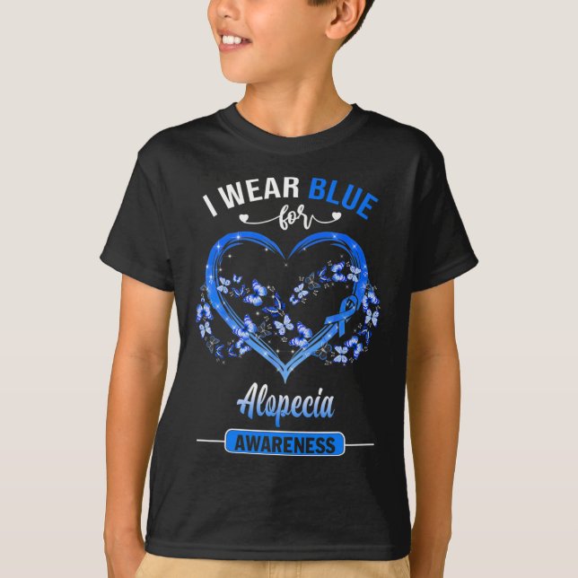 Camiseta Alopecia Conciencia: Yo Uso Corazón De Mariposa Az (Anverso)
