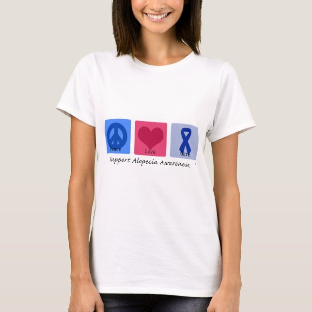 Camiseta Alopecia de la curación del amor de la paz (Anverso)
