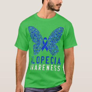 Camiseta Alopecia de la mariposa Alopecia Conciencia Cinta