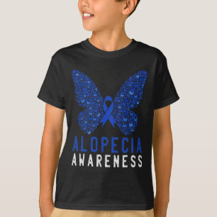 Camiseta Alopecia de la mariposa Alopecia Conciencia Cinta 