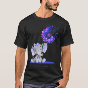 Camiseta ALOPECIA SENSIBILIZACIÓN Cute Elefante Azul giraso