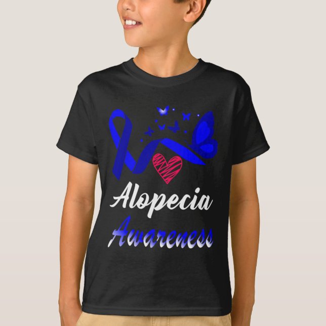Camiseta Alopecia Sensibilización Mariposas Soporte de Cint (Anverso)