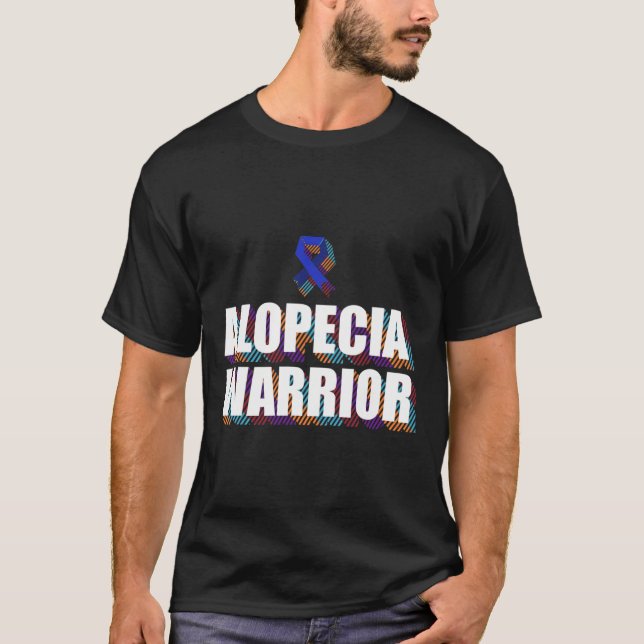 Camiseta Alopecia Sensibilización Pérdida de pelo Guerrero  (Anverso)
