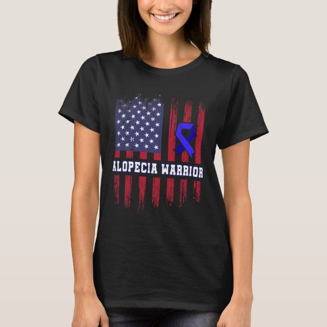 Camiseta Alopecia Sensibilización Pérdida de pelo Guerrero  (Anverso)