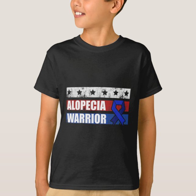 Camiseta Alopecia Sensibilización Pérdida de pelo Guerrero  (Anverso)