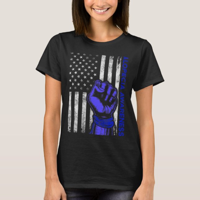 Camiseta Alopecia Sensibilización Pérdida de pelo Guerrero  (Anverso)