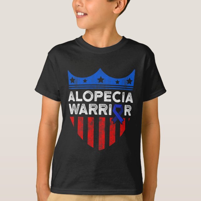 Camiseta Alopecia Sensibilización Pérdida de pelo Guerrero  (Anverso)